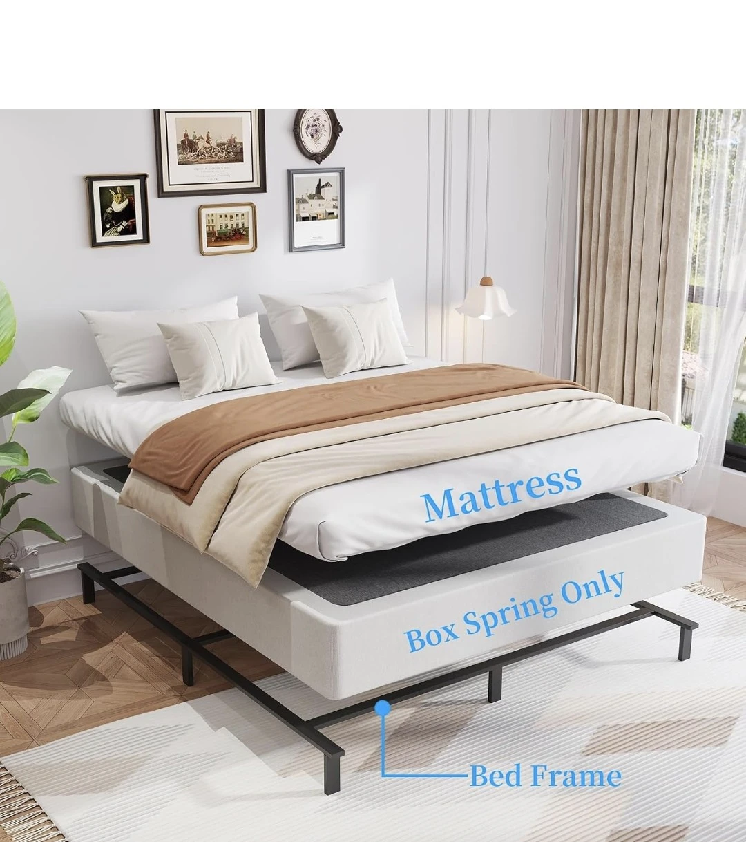 Queen Size Heavy Duty Metal Bed Frame - photo 4