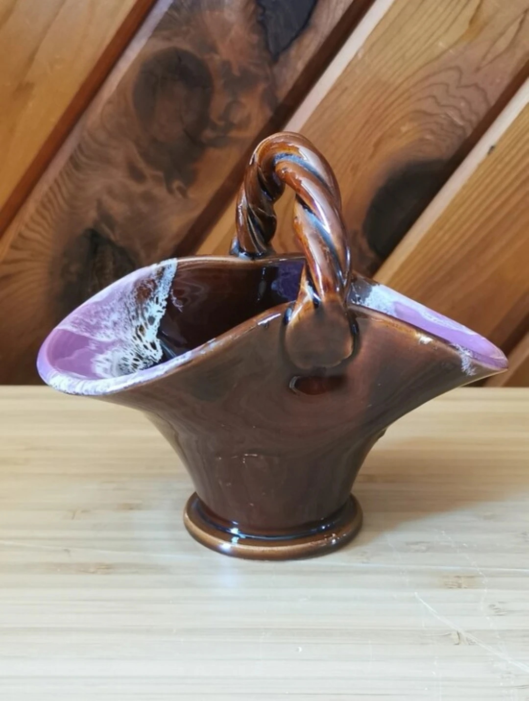 Vintage Vallauris French Art Pottery Basket Mid Century - photo 2
