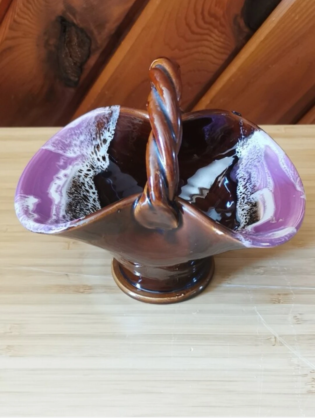 Vintage Vallauris French Art Pottery Basket Mid Century - photo 5