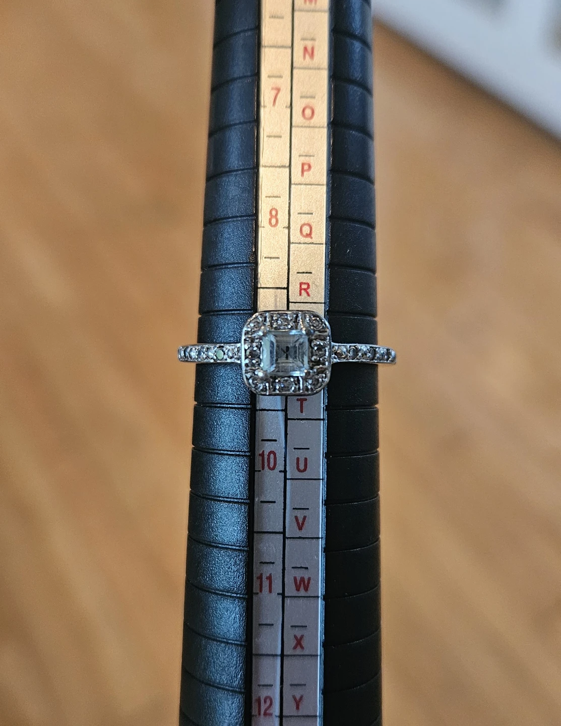 Sterling Silver Ring with Square Cut Stone