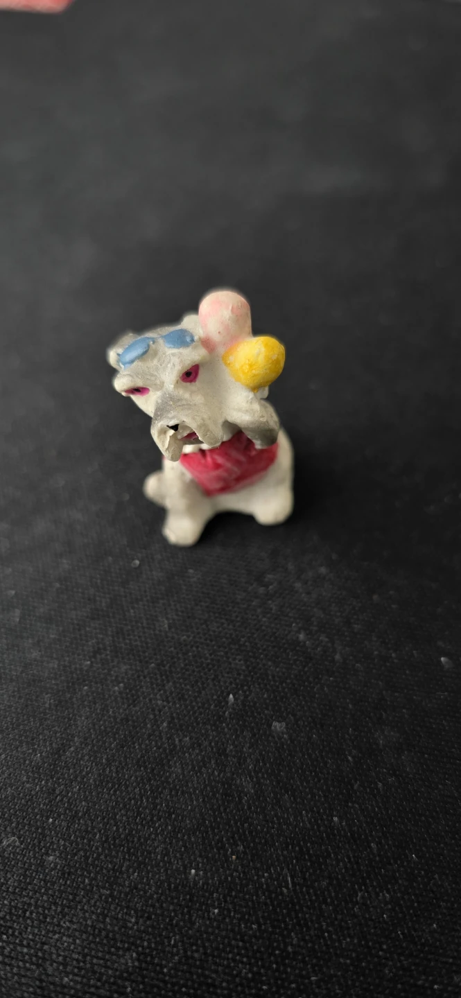 Small Dog Figurine with Balloons