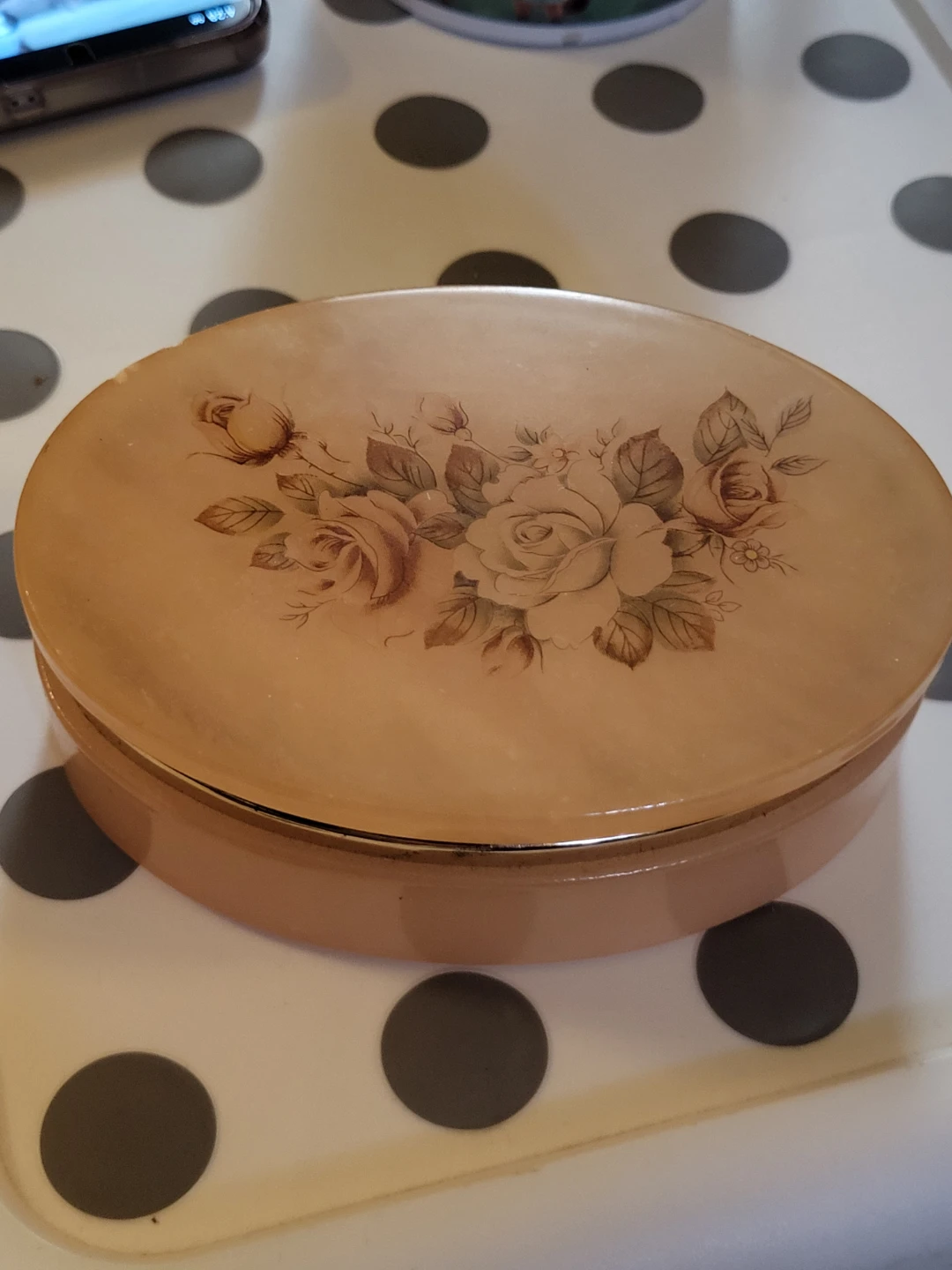 ⚽️ Vintage Alabaster Trinket Box - Hand Carved, Made in Italy