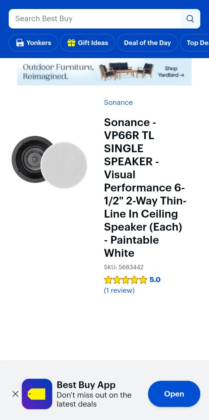 Sonance -VP66R  * Ceiling Speaker  *