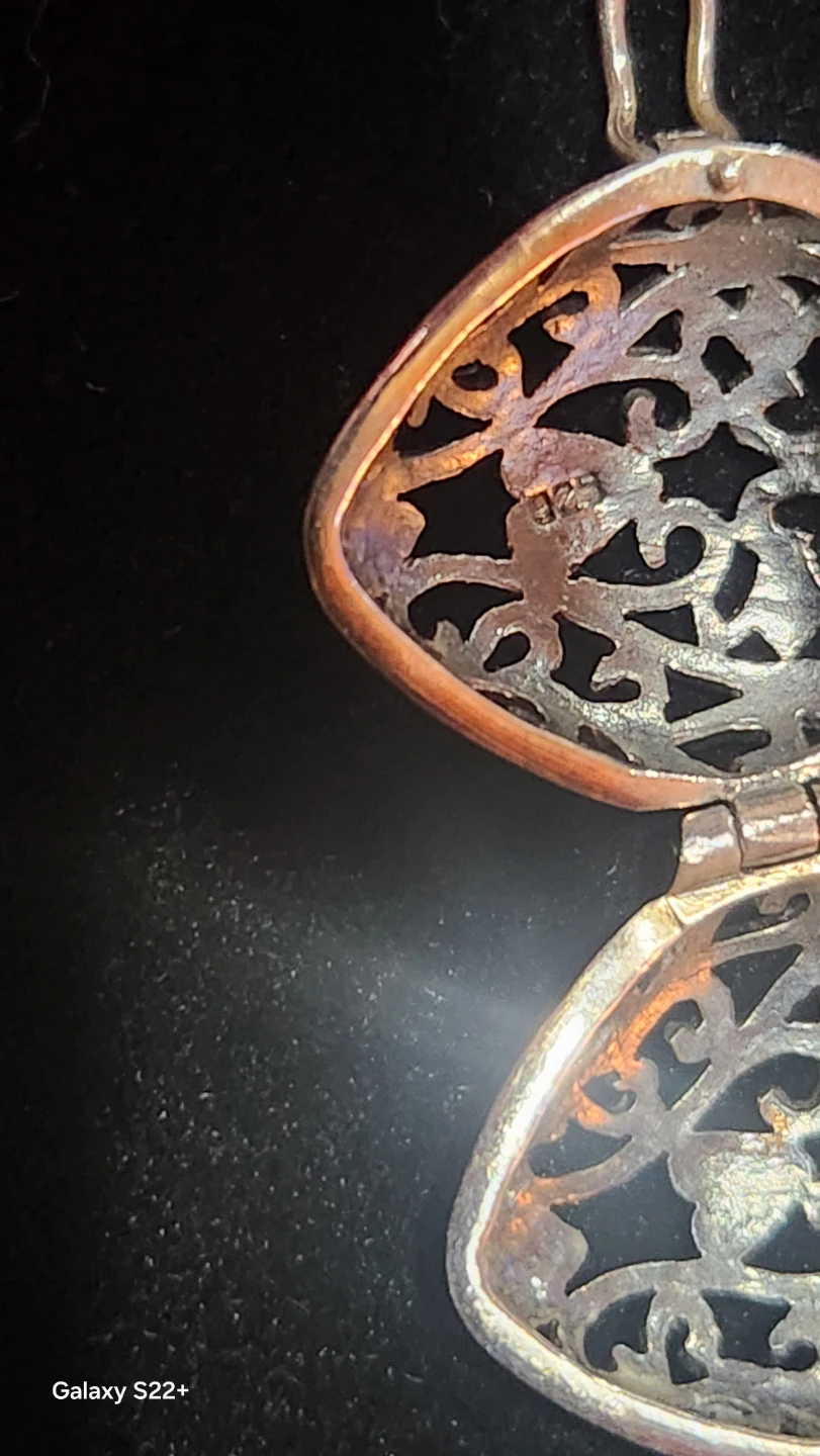 Vintage silver 925 heart locket with 925 chain - photo 5