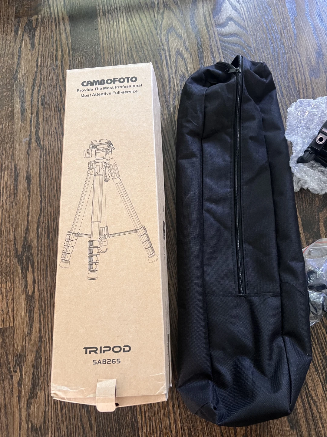 Tripod stand with travel bag