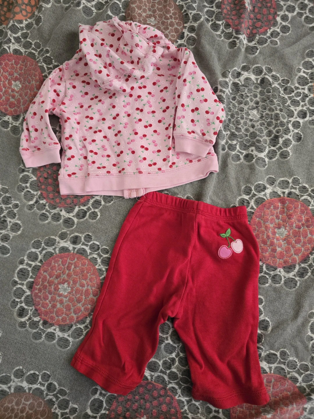 ⚽️ Baby Girl Cherry Hoodie and Pants Set - photo 2
