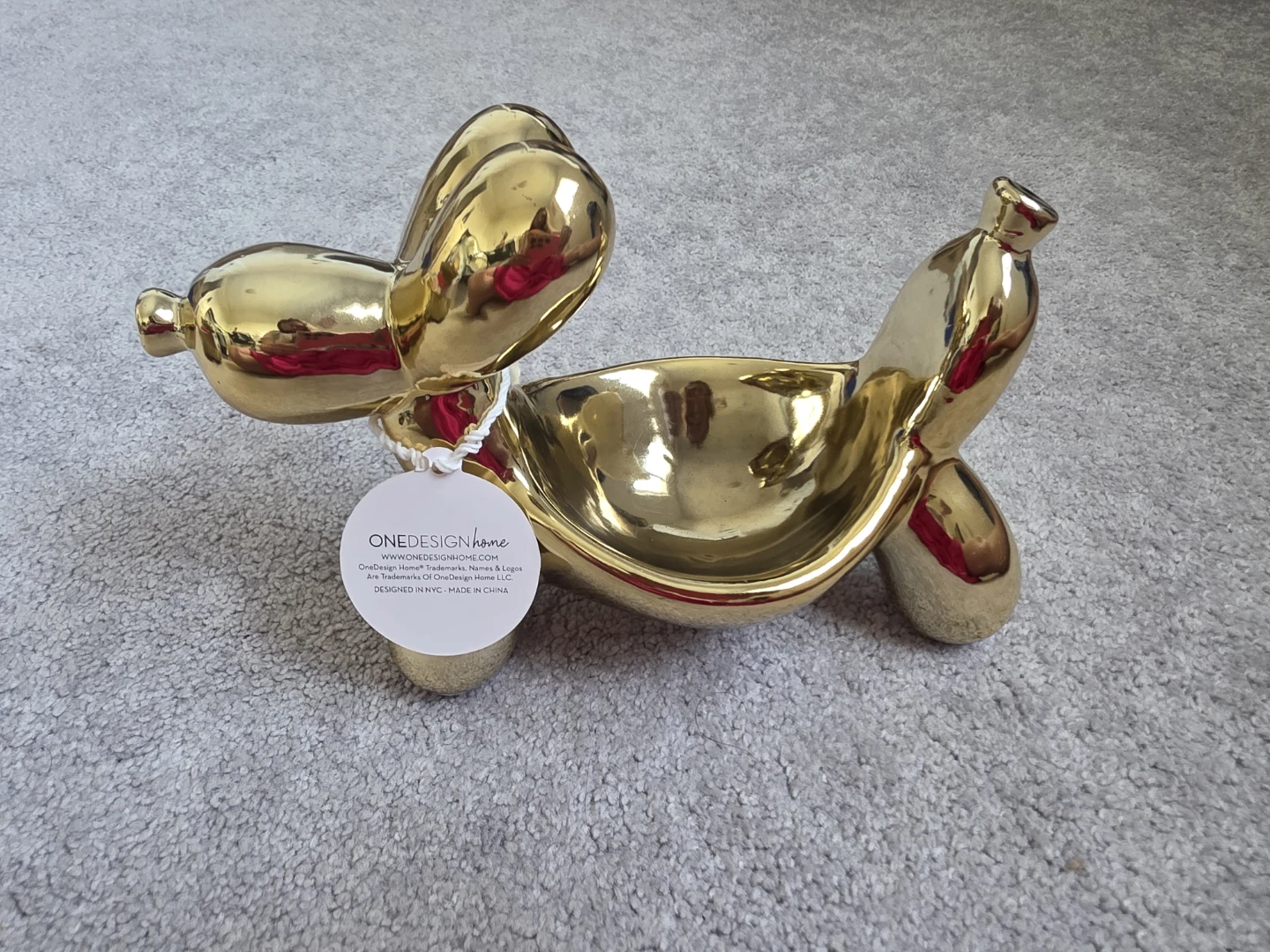 OneDesignHome Gold Balloon Dog Bowl