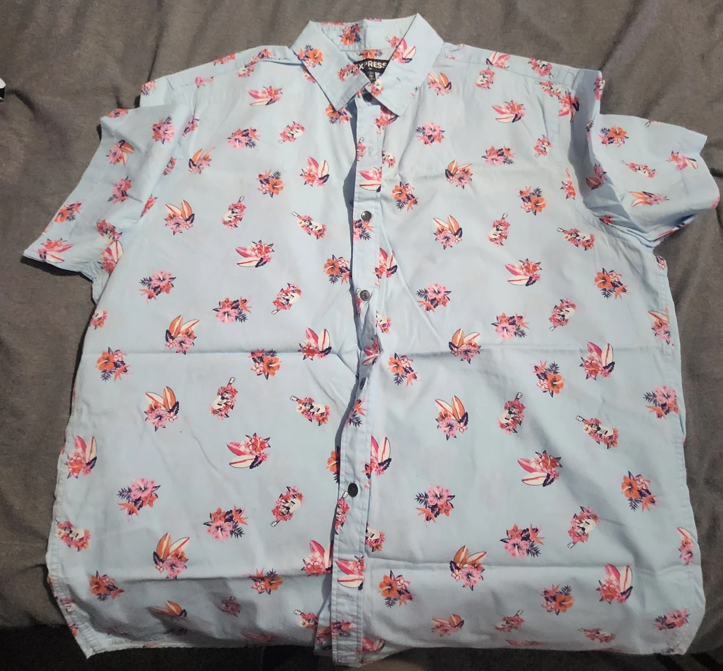 Express Men's Short Sleeve Button Up Shirt