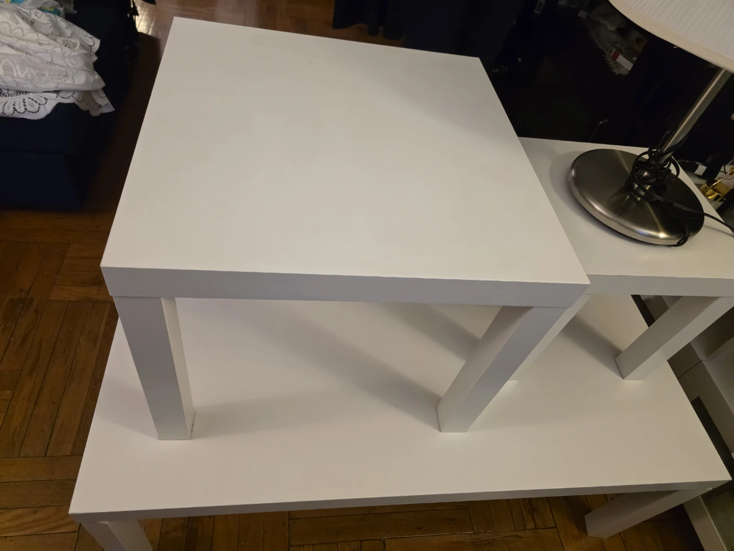 White Square Side Tables Set⚽ - photo 5