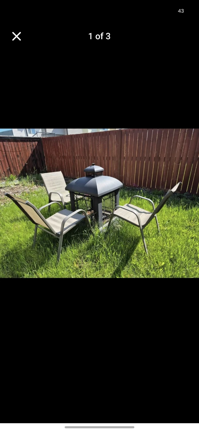 Fire Pit and Chairs Set