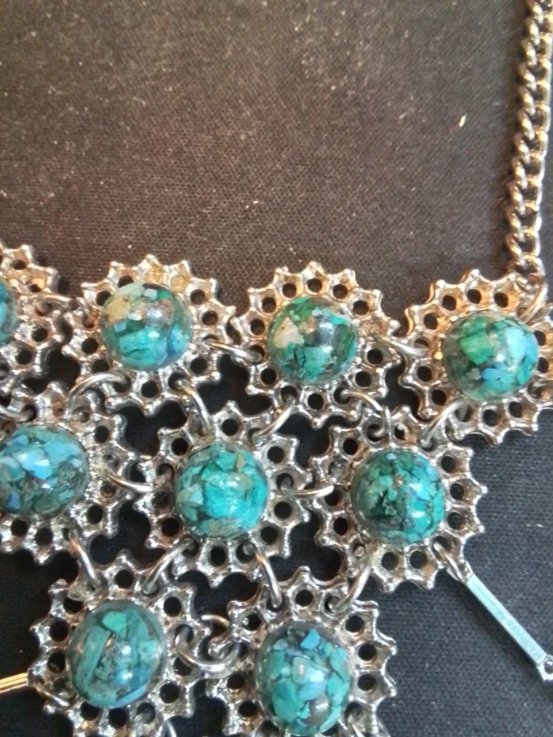 Statement Necklace with Turquoise-like Stones - photo 2