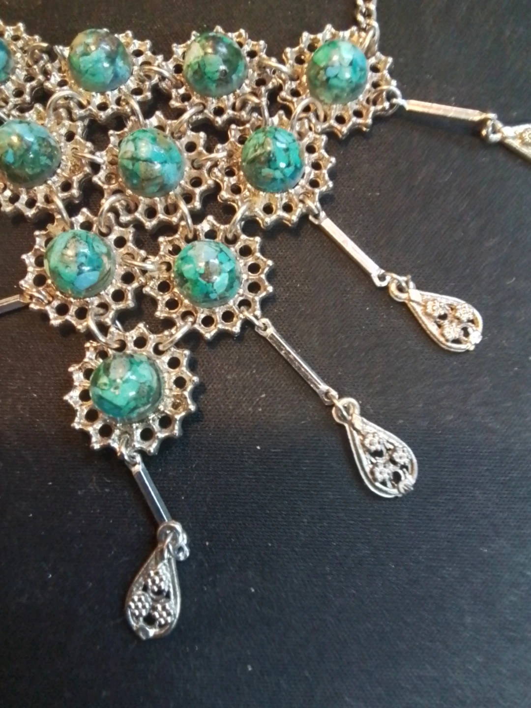 Statement Necklace with Turquoise-like Stones - photo 3