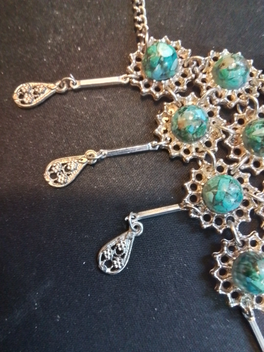 Statement Necklace with Turquoise-like Stones - photo 4
