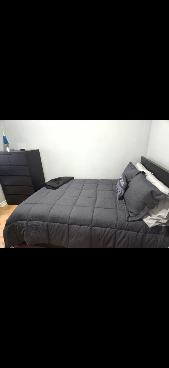 Malm chocolate brown dresser and bed
