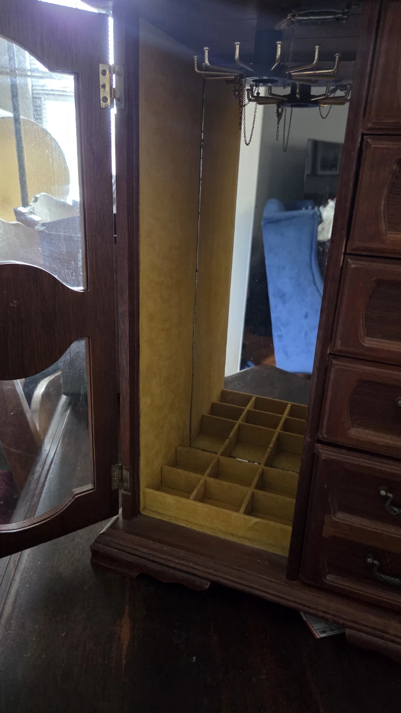 Wooden Jewelry Box with Mirror - photo 2
