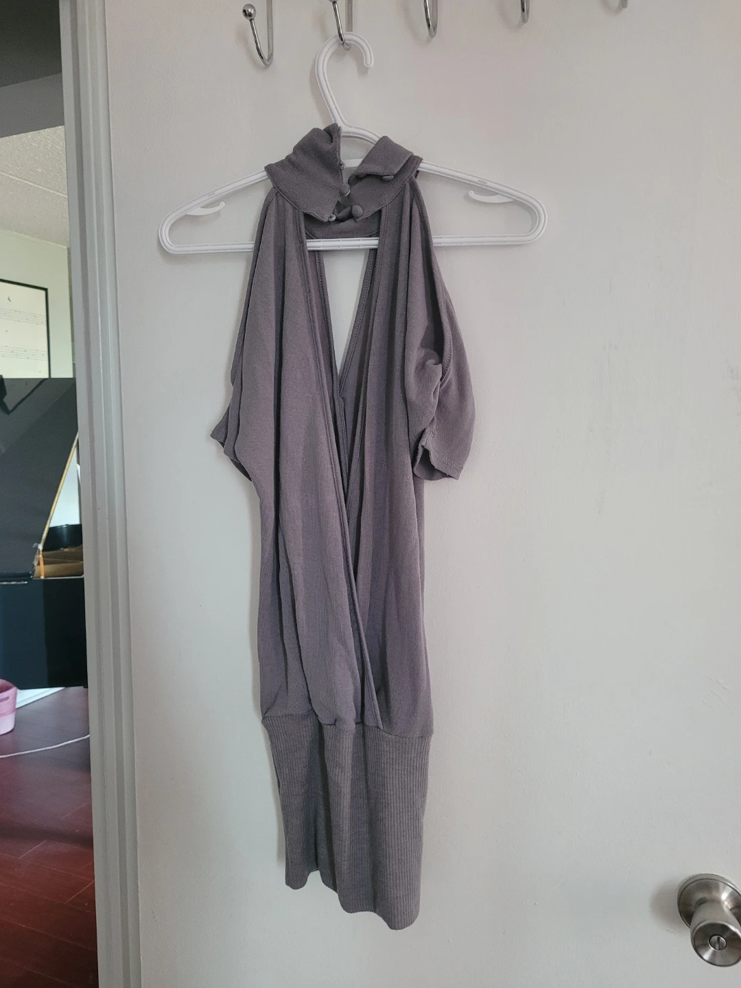Grey Halter Neck Mini Dress - photo 2