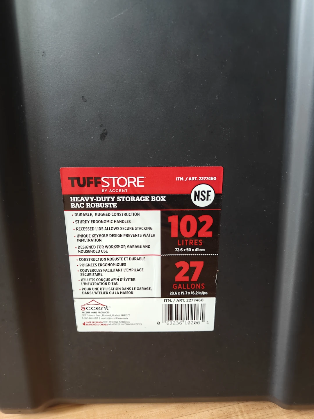 TuffStore Heavy-Duty Storage Box 102 Litres