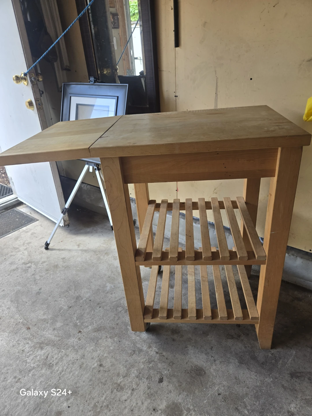 Wooden Kitchen Cart with Shelves
