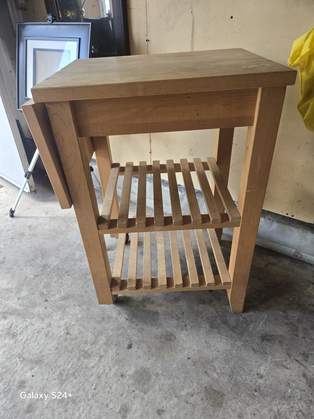 Wooden Kitchen Cart with Shelves - photo 2