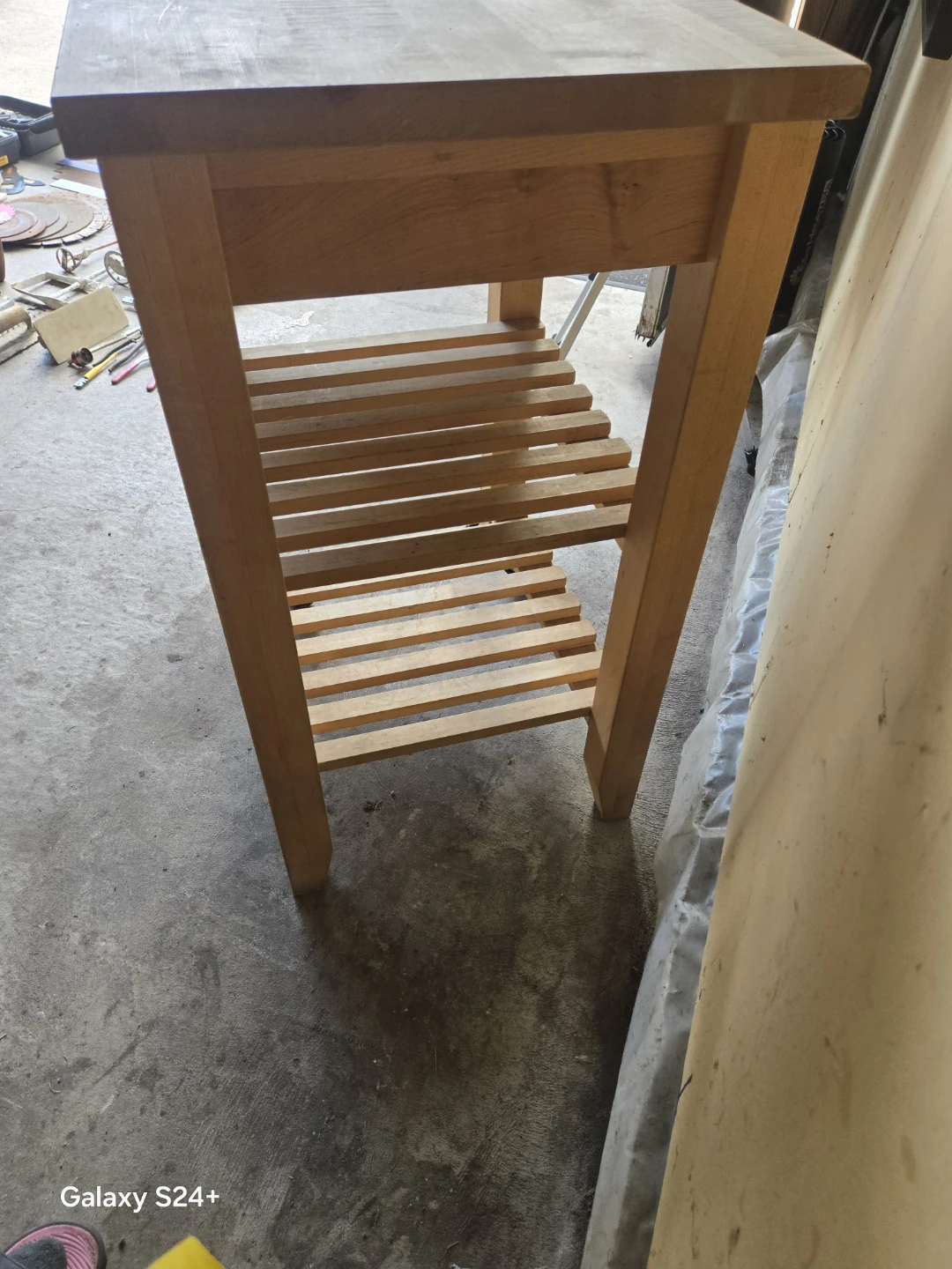 Wooden Kitchen Cart with Shelves - photo 4