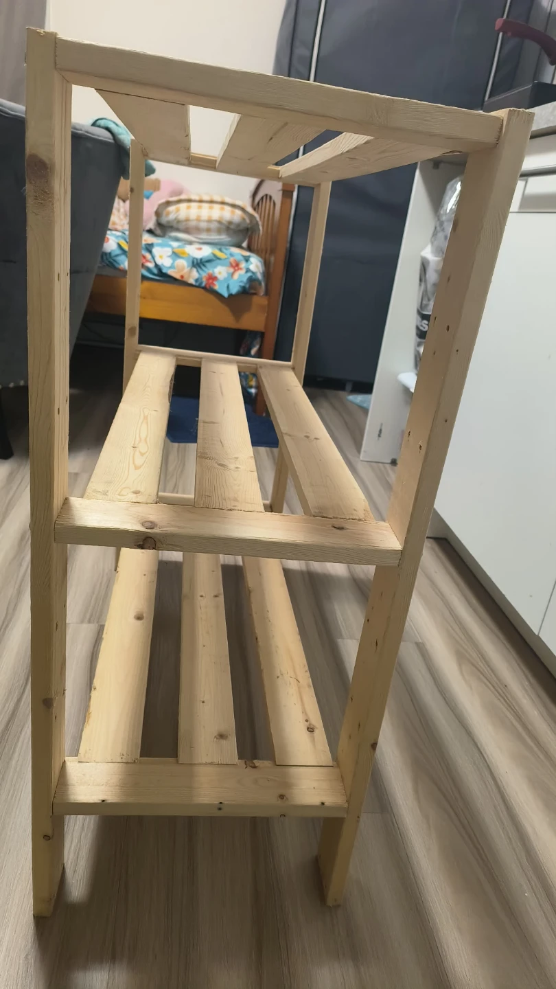 Wooden 3-Tier Shelf Unit - photo 2