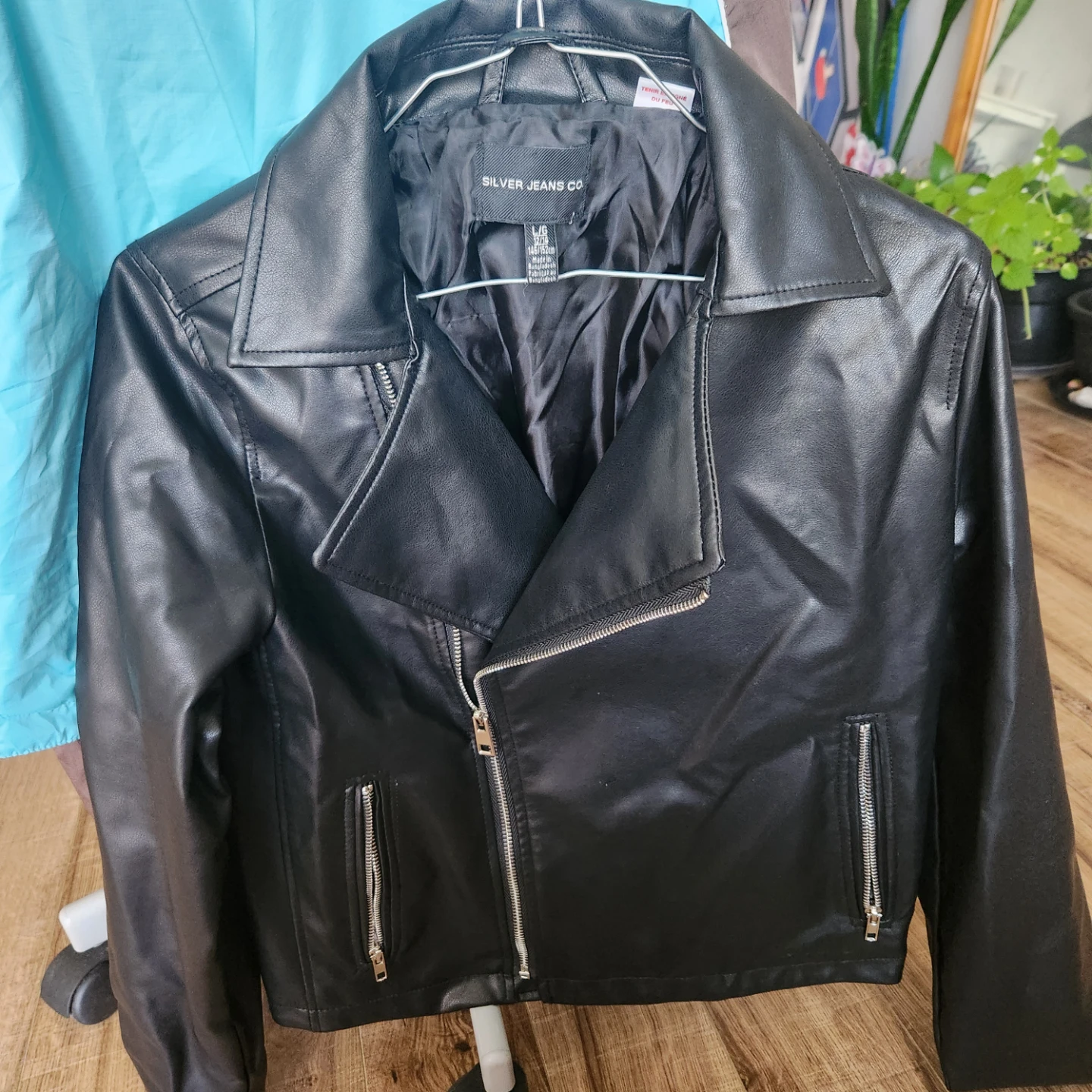 Silver Jeans Co. Black Faux Leather Moto Jacket - photo 4