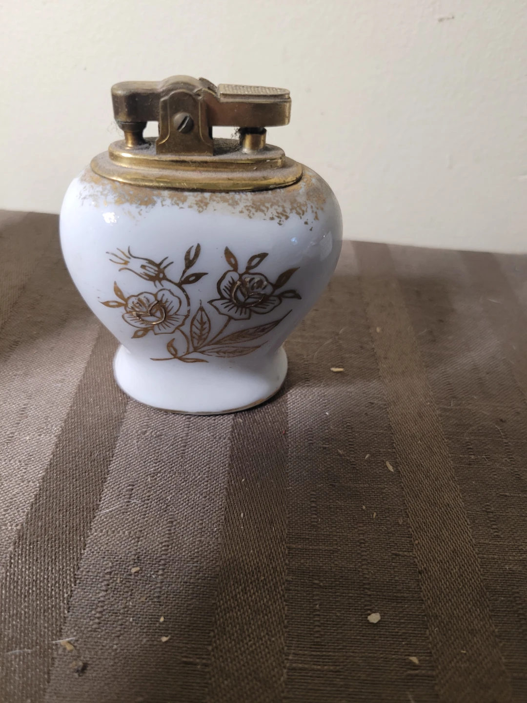 3 Vintage  Floral Porcelain Petrol Table Lighter Germany Japan - photo 5