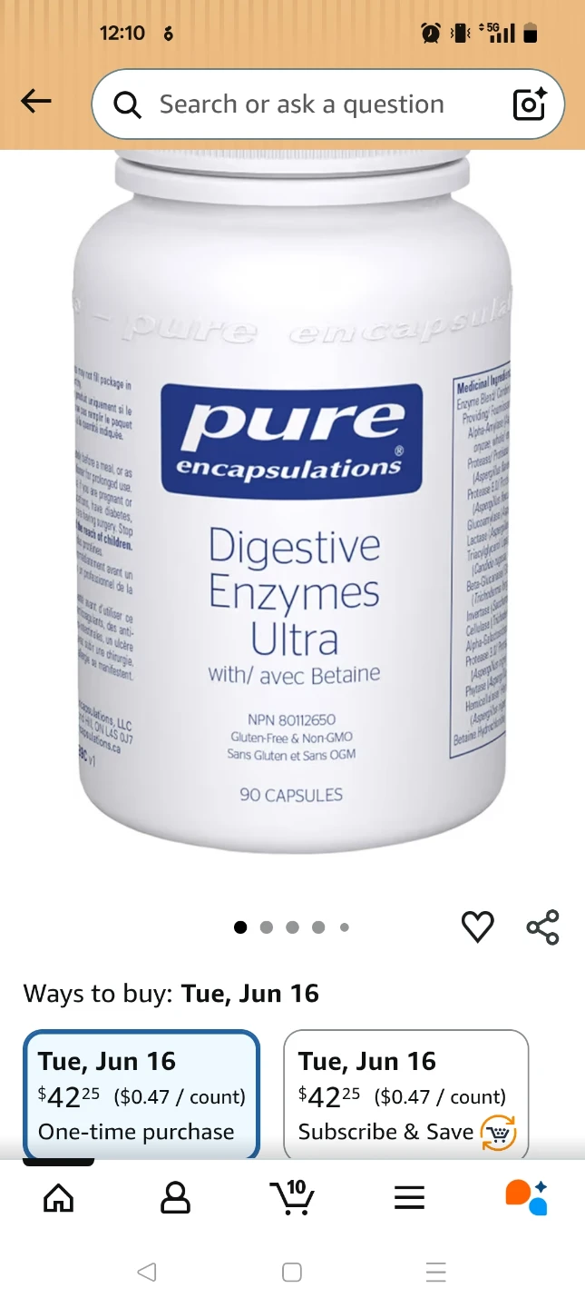 Pure Encapsulations Digestive Enzymes Ultra with Betaine