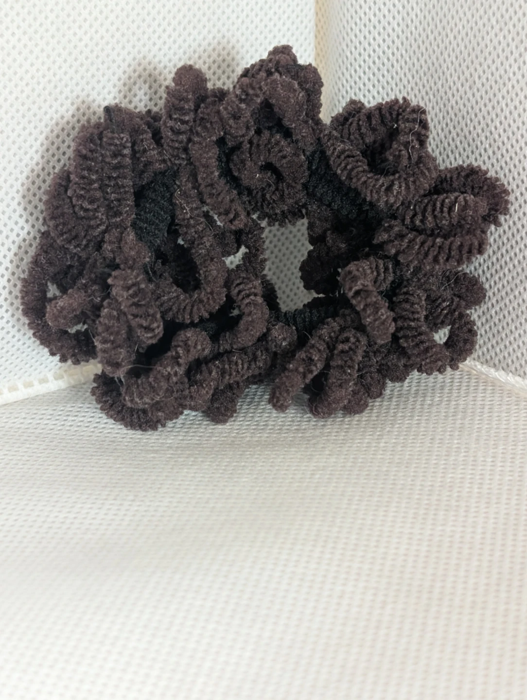 Brown Textured Scrunchie