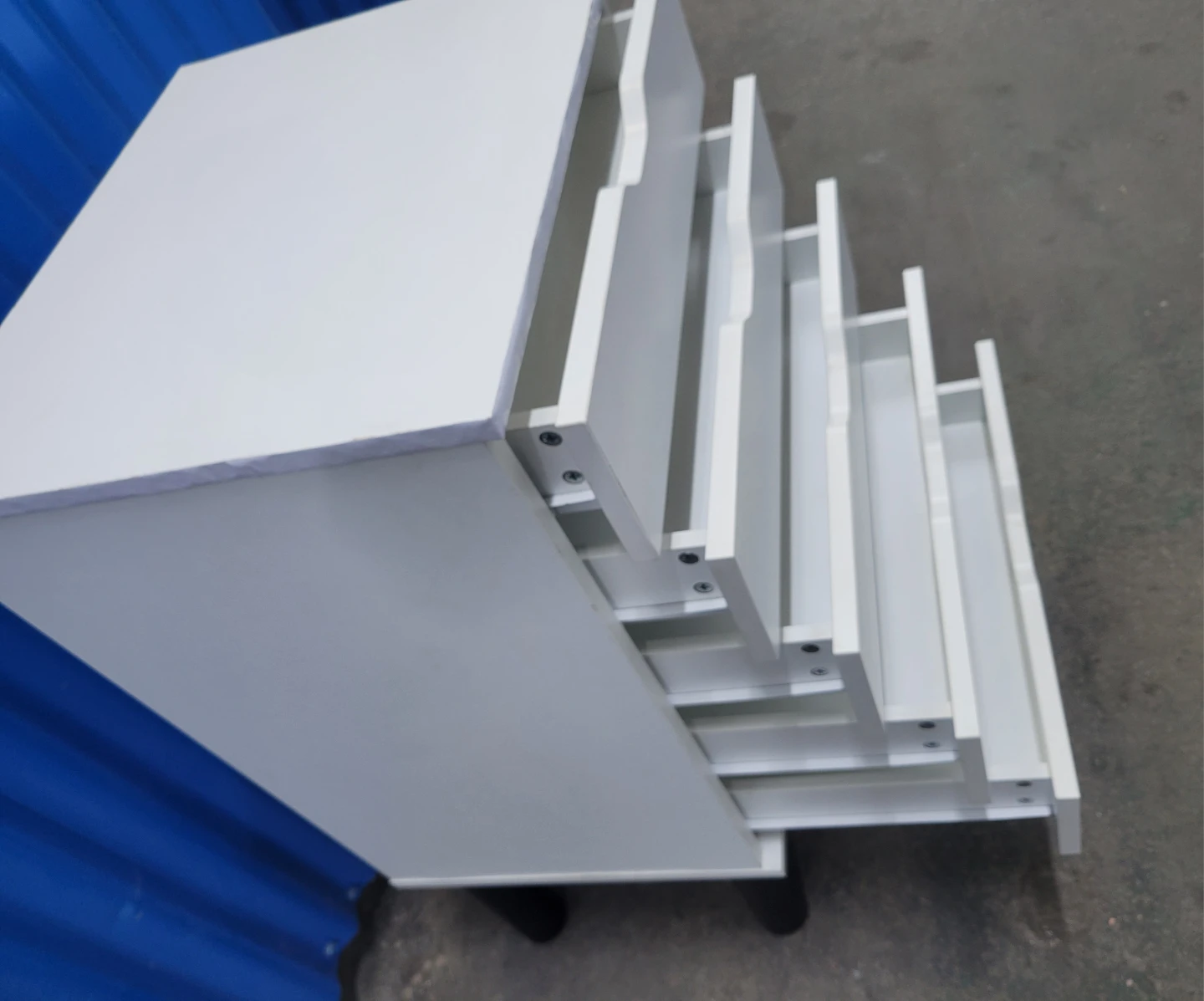 Tall White 5-Drawer Chest with Black Legs - photo 4