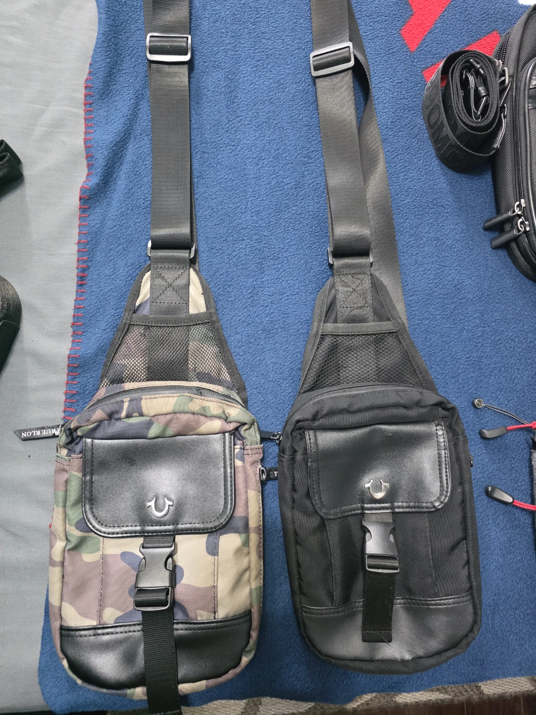 True Religion Sling Bags (2) - Camo & Black