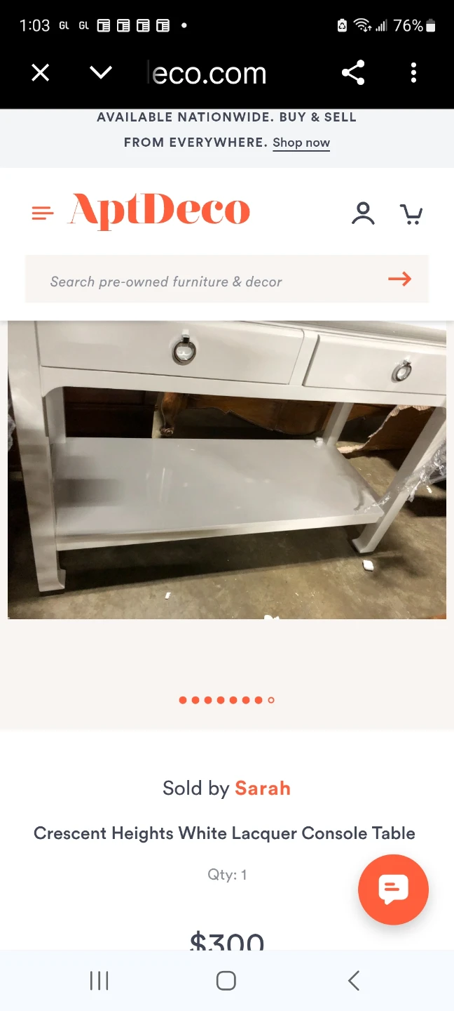 White Lacquer Console Table