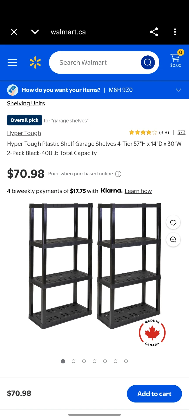 Hyper Tough 4-Tier Garage Shelving Unit.