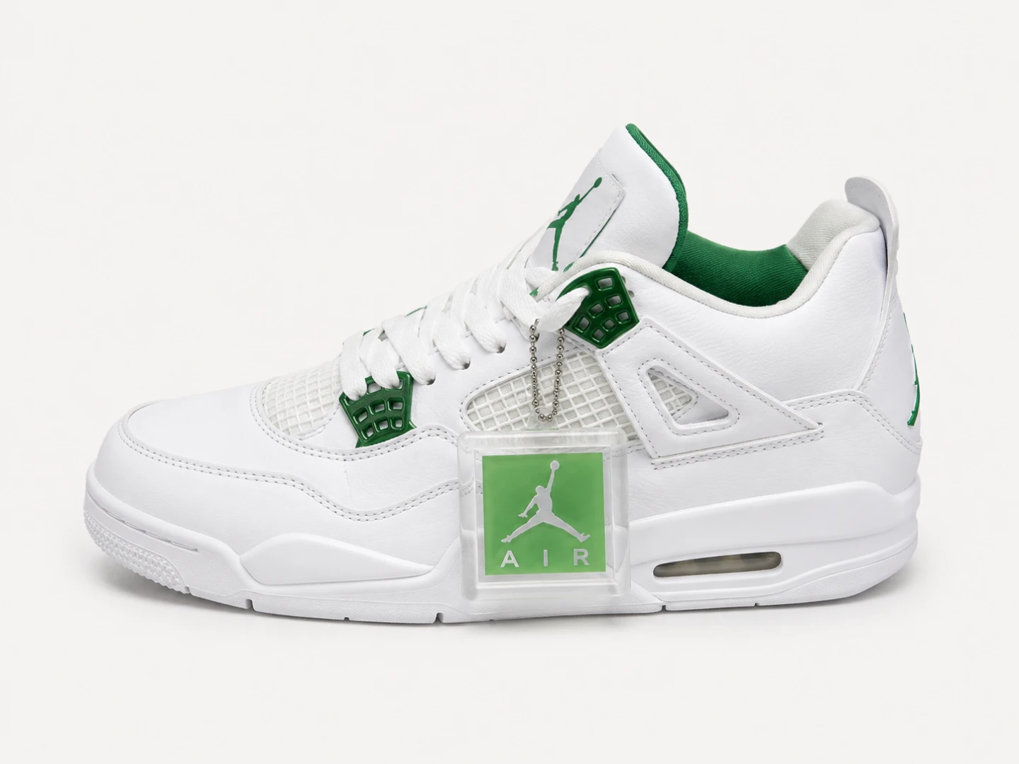 White & Green Air Jordan 4 - photo 3