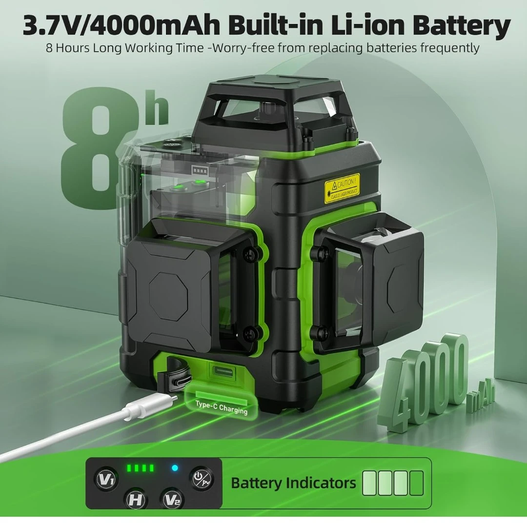 Huepar 3D Laser Level with Built-in Li-ion Battery - photo 3