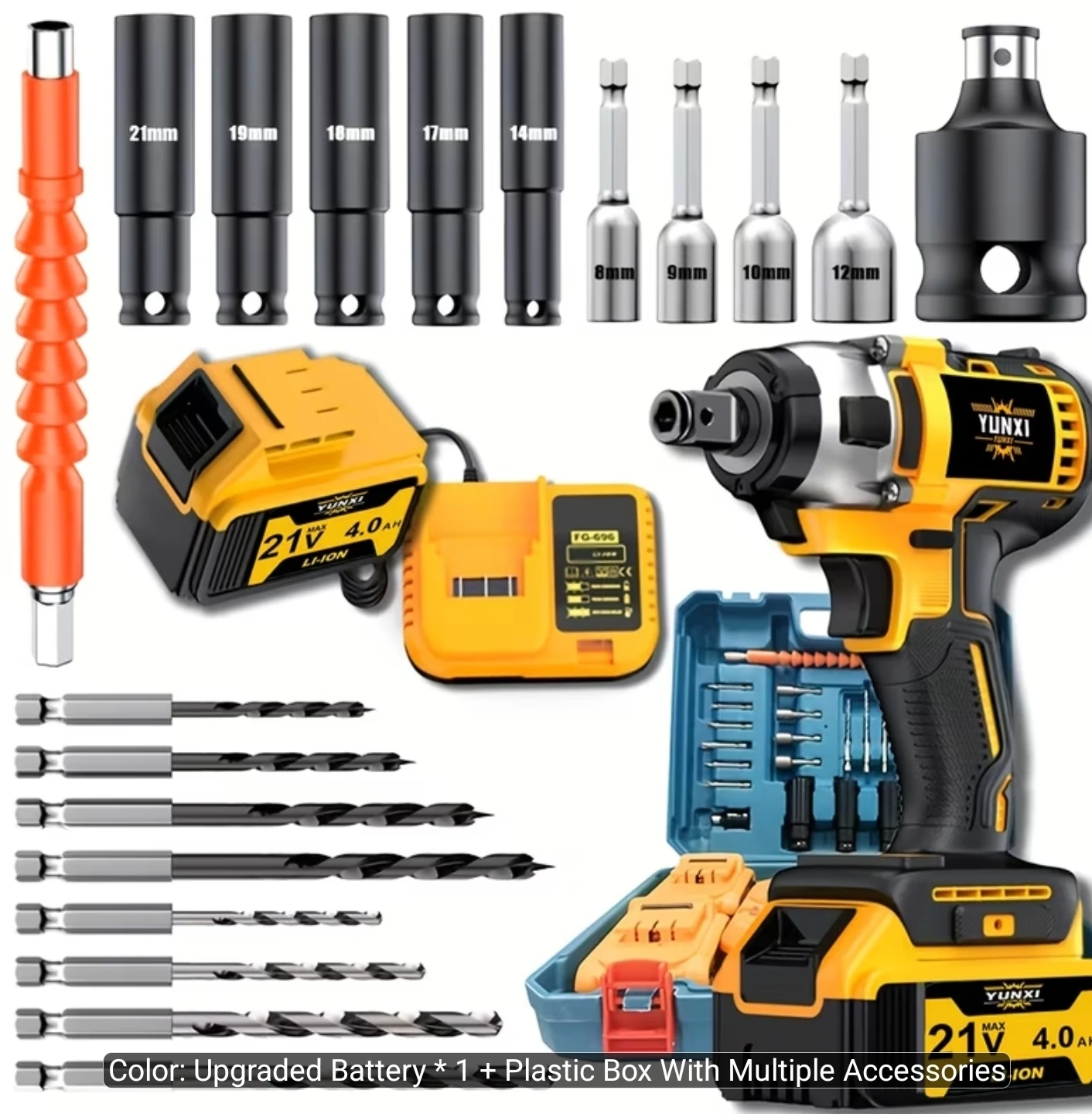 YUNXI Cordless Impact Wrench Kit