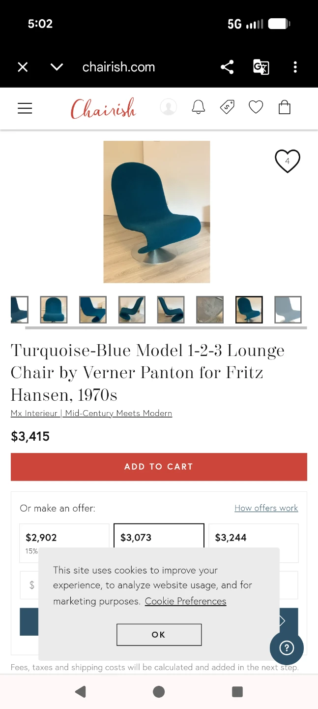 Turquoise-Blue chair - photo 3