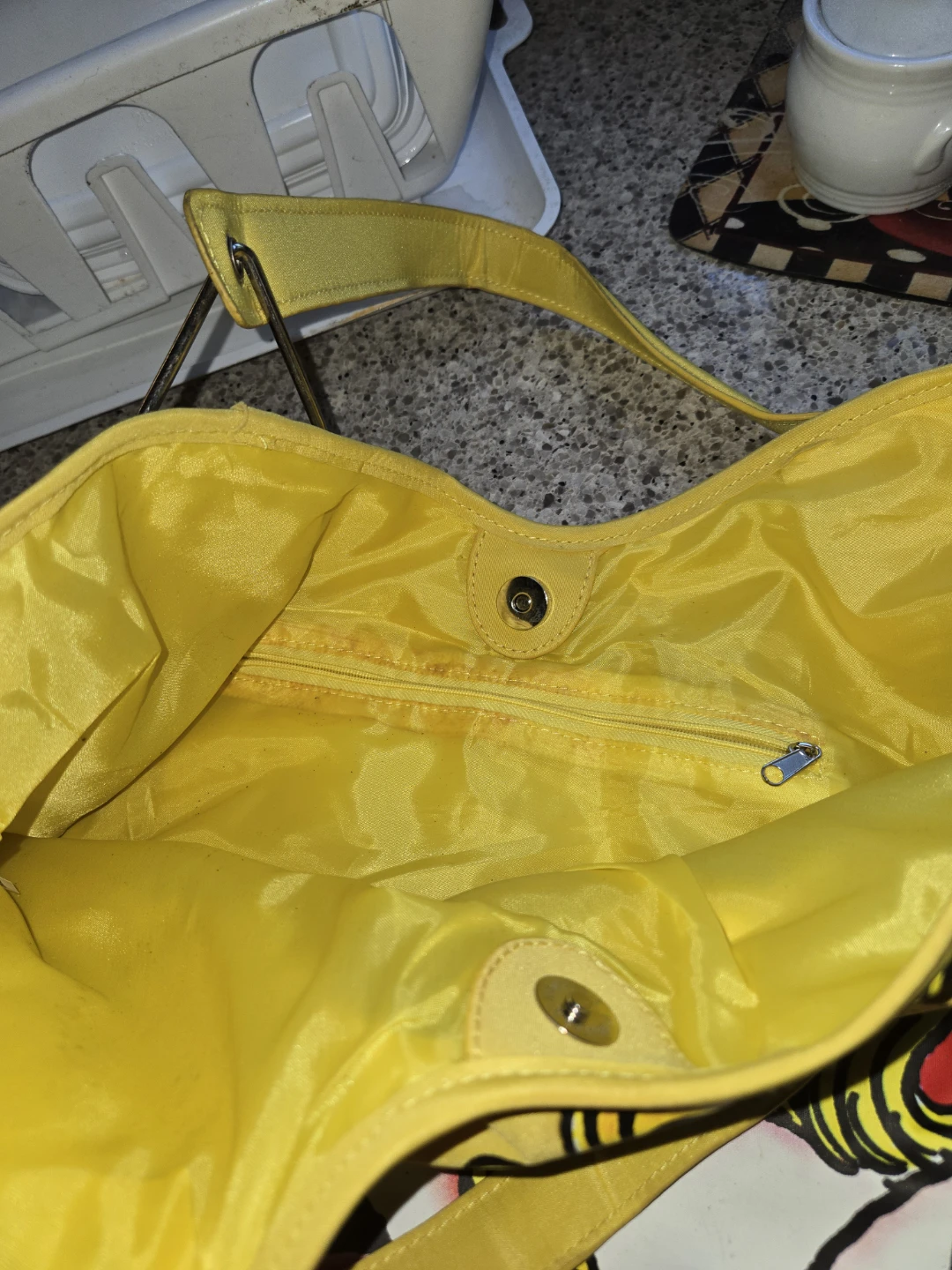 Ed Hardy Yellow Tote Bag with Graphic Print - photo 2