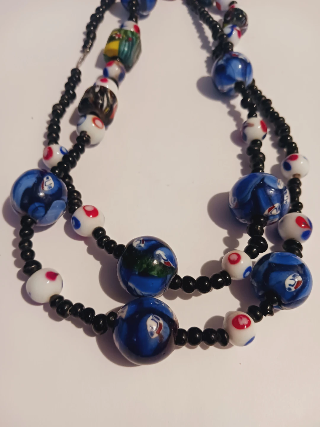 Murano Italian one of a kind Handblown Glass Beaded Necklace - photo 2