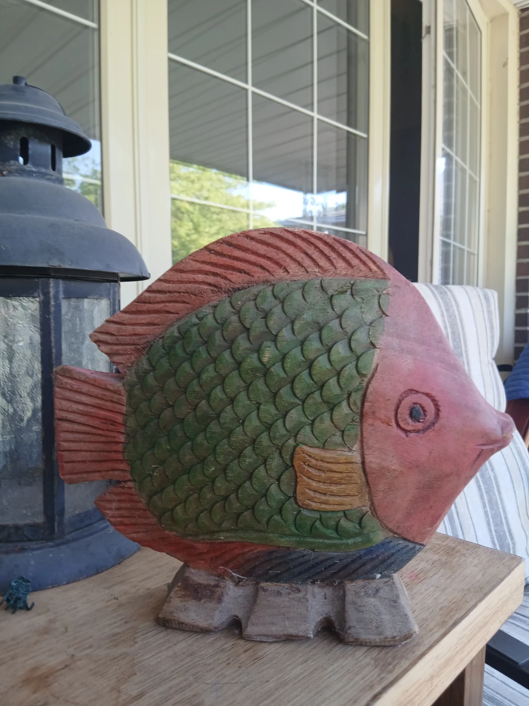 Hand Carved Wooden Fish Figurine - photo 3