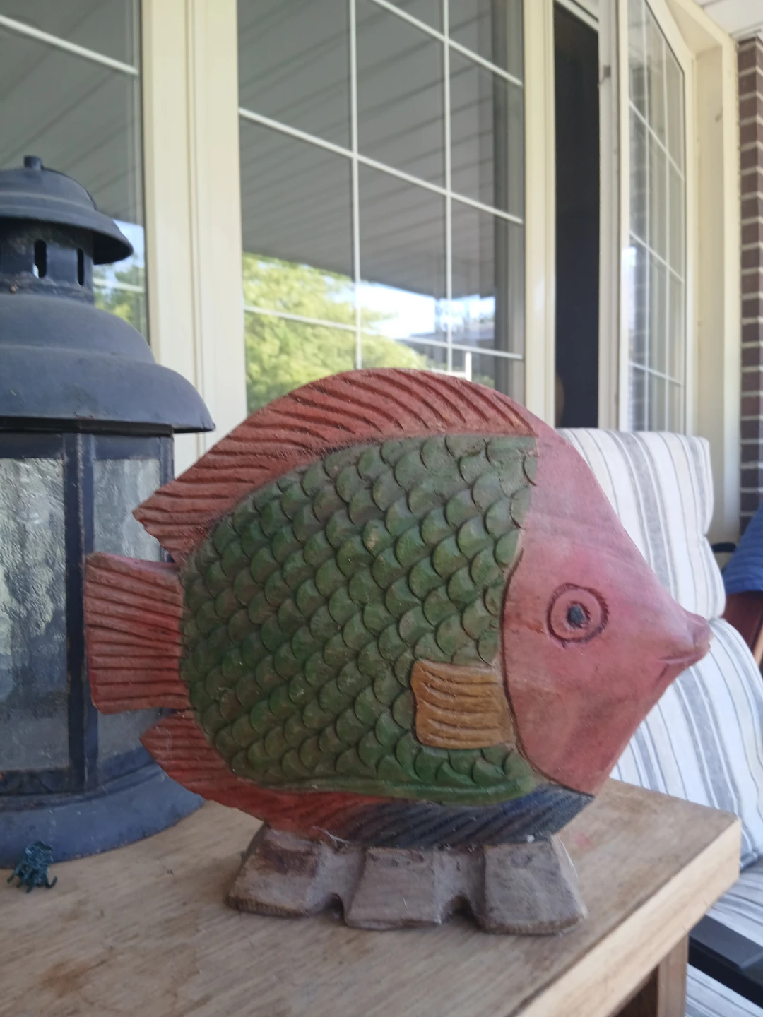 Hand Carved Wooden Fish Figurine - photo 4