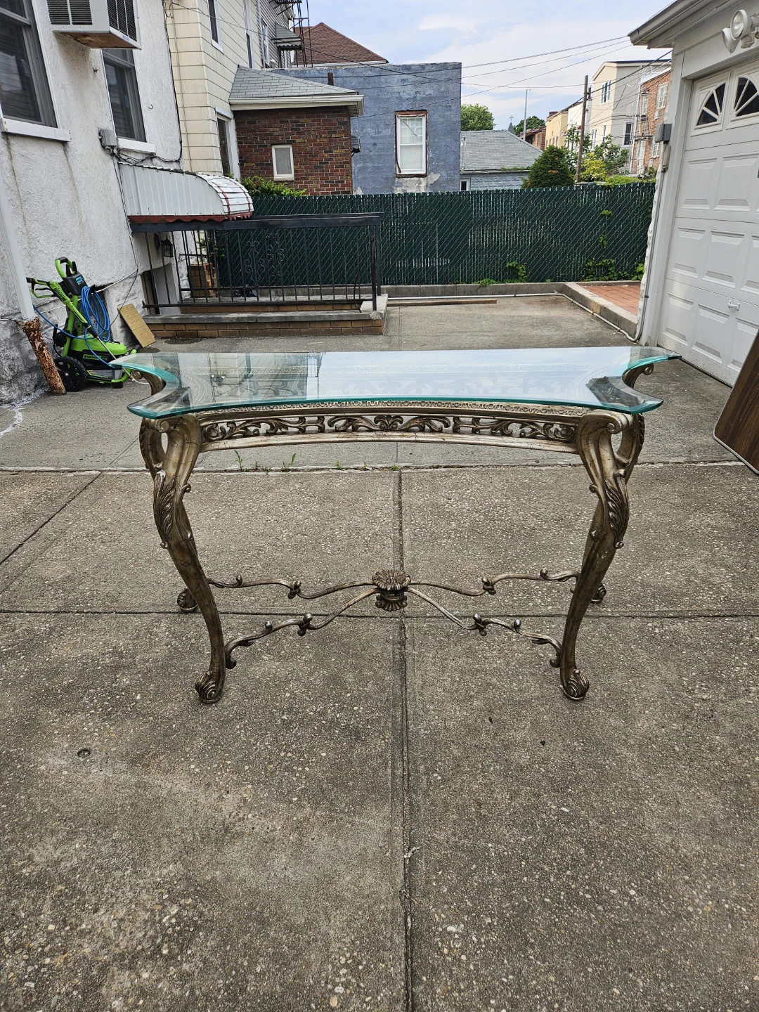 Beautiful louis xv style glasstop console table
