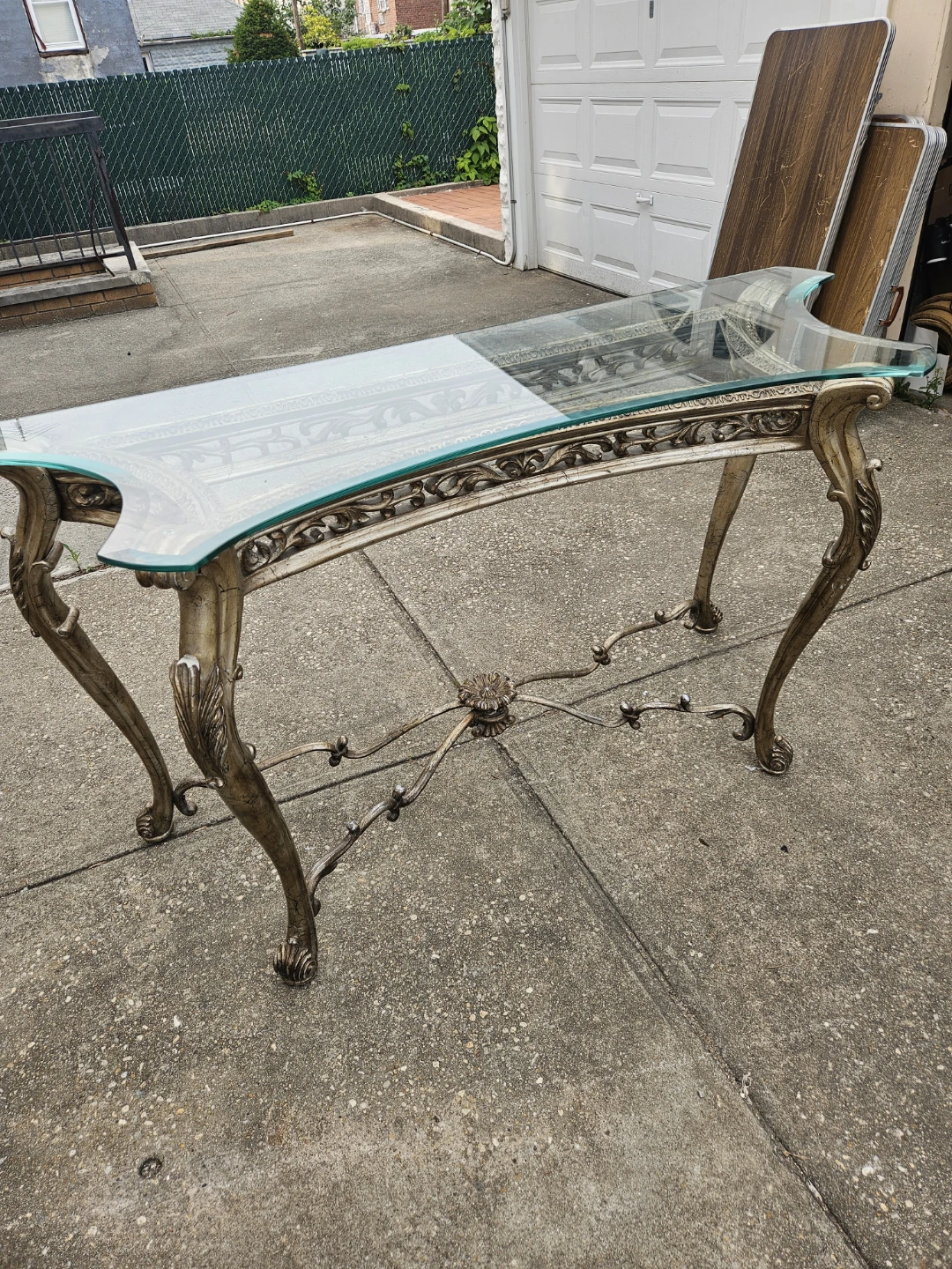 Beautiful louis xv style glasstop console table - photo 2