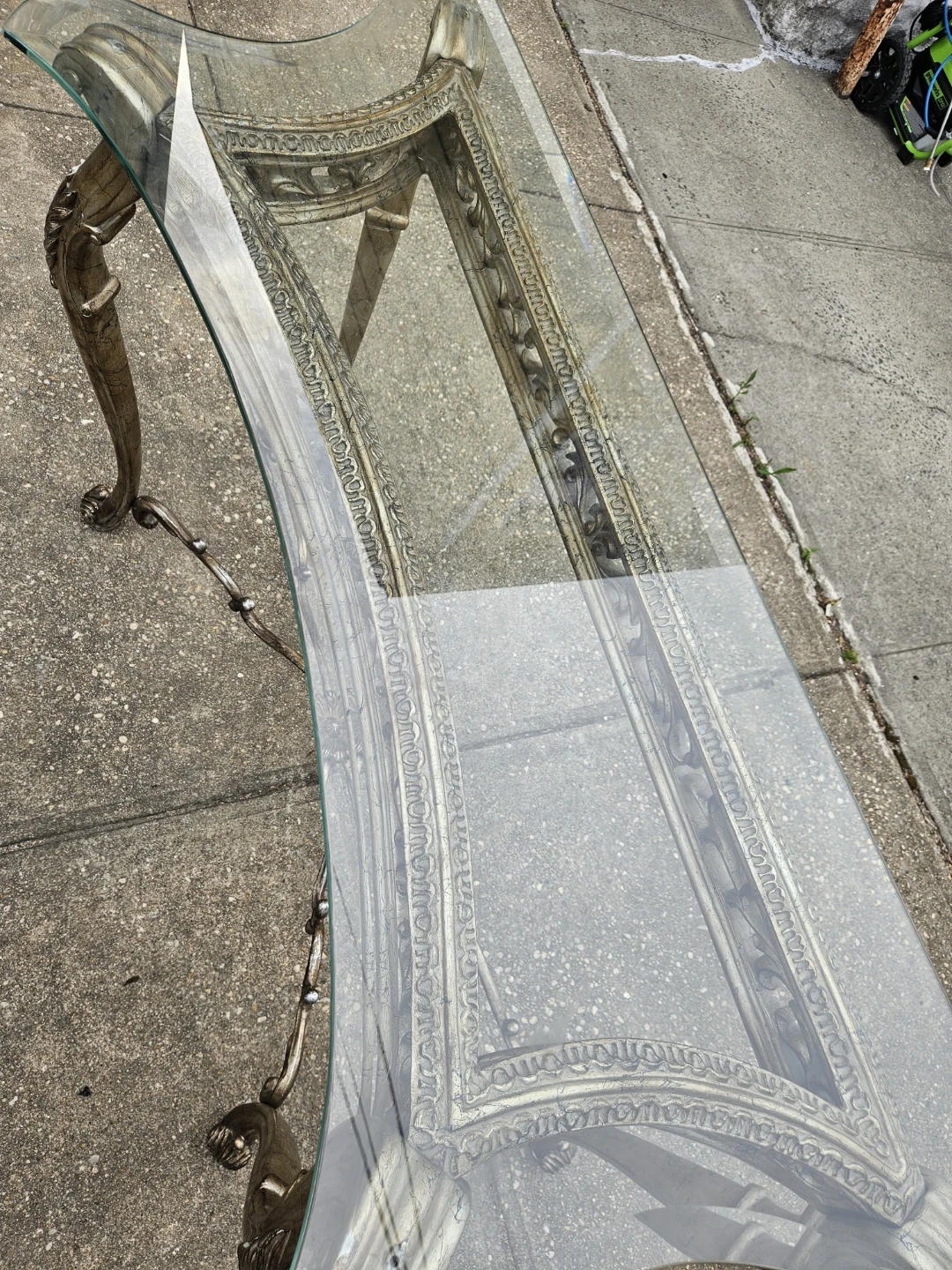 Beautiful louis xv style glasstop console table - photo 5