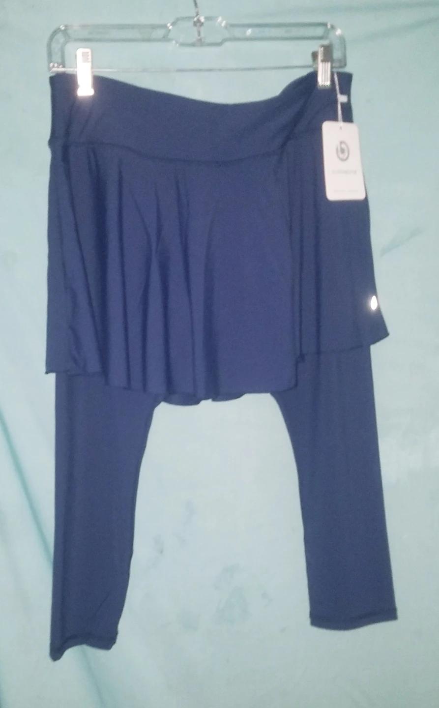 Ladies Navy Blue Bubblelime Golf Skirt w Attached Leggings