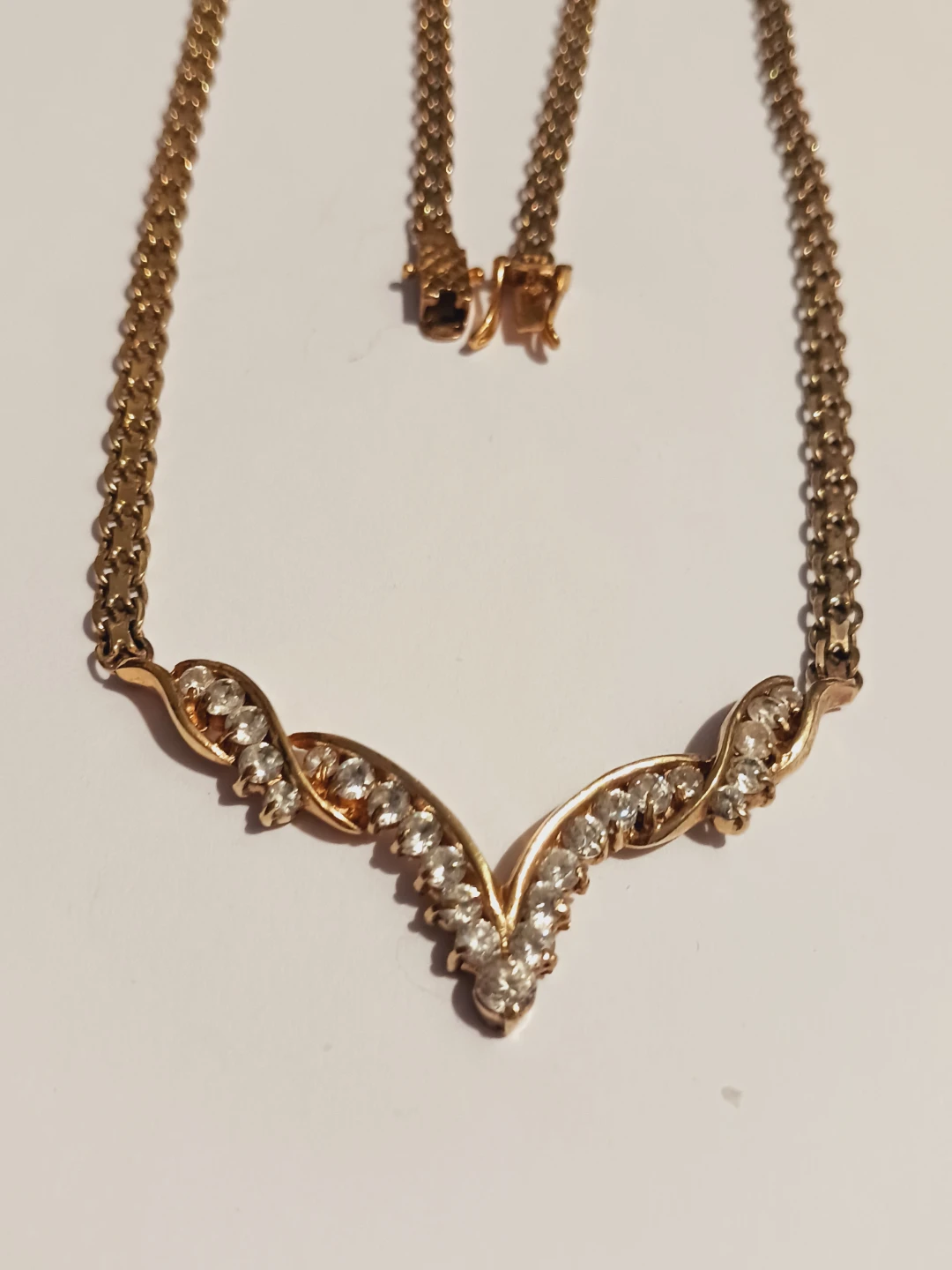 ART DECO GORGEOUS GOLD VERMIEL STERLING SILVER 925 NECKLACE