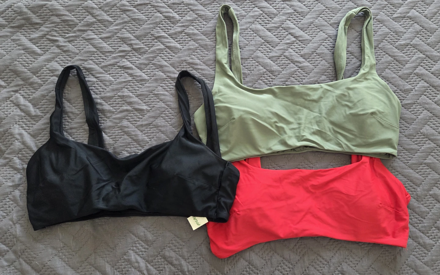 Aerie Scoop Bikini Tops (XL) - Black, Red, Olive