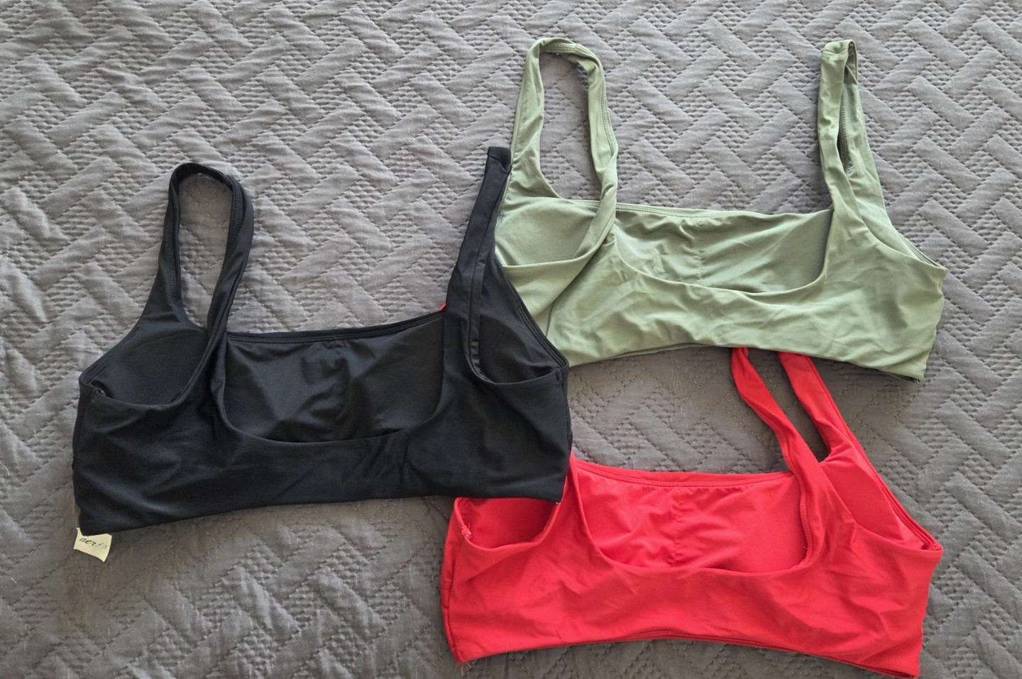 Aerie Scoop Bikini Tops (XL) - Black, Red, Olive - photo 2