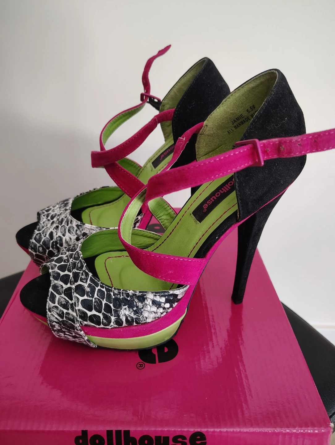 Dollhouse Jamie Sandal Heels in Fuchsia Multicolor - photo 2