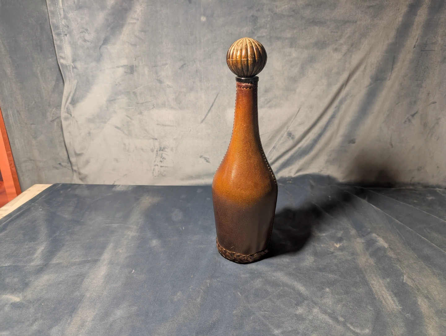 Leather Wrapped Decanter with Lion Head Accent - photo 2